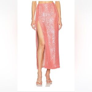Michael Costello x REVOLVE Catiana Midi Skirt in Coral